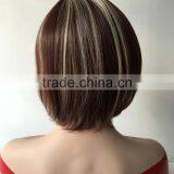 Wholesale Machibe Made Wigs Straight Short Bob Lace Front Wig Bob Style Natural Scalp Wig For Black Women thumbnail-3