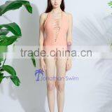 Women's Sexy Strap Backless Halter One Piece, Nylon Spandex Swimwear.