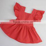 Boutique Girls Wedding Dress Party Wear Baby Soild White Cotton Dresses Wholesale Kids Clothing thumbnail-5