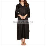 OEM Service Women Sleepwear V Neck Silk Nightgown thumbnail-2