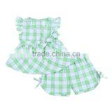 2017 Children Clothes Gingham Outfits Baby Seersucker Outfits Little Girl Christmas Clothes thumbnail-6