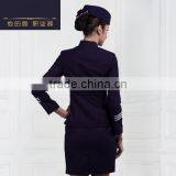 High Quality 2016 Hot Sell Long Sleeve New Design Skirt Fashion Airline Uniform for Stewardess Wholesale thumbnail-2