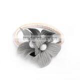 Fabric Hair Ties Flower Gray thumbnail-1