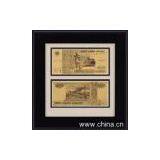 Russia Gold Banknote Two Side Wooden Frame thumbnail-1