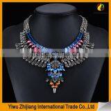 Wholesale Fashion Statement Necklace, Gold Necklace Jewelries With Colorful Diamond Stone thumbnail-3