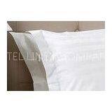 100% Cotton White Hotel Bed Sheets With Frill And 3 cm Stripe 200TC - 1000 Thread Count thumbnail-1
