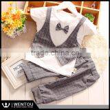 Summer Lattice Vest Tie Bow-tie Baby Boy Suit thumbnail-3