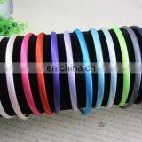 Plain Satin Covered Headbands 7mm Solid Hairbands For Toddlers Children