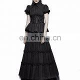 Gothic Victorian Punk Rave Black Long Skirt-crinoline Q-317 thumbnail-5