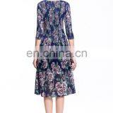 2017 Wholesale Lace Print Dress for Lady Retro Dress Summer thumbnail-5