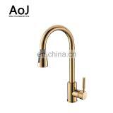 High Quality Chrome Plated Single Handle Contemporary Kitchen Faucet Pull Out Mixer Water Tap thumbnail-3