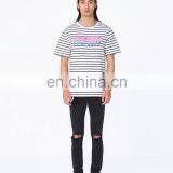 DiZNEW Design Your Own Oversize Mercerized Cotton Short Sleeve Striped t Shirt thumbnail-3