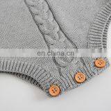 2019 Spring Autumn Knitted Cotton Baby Bodysuits Rompers Knit Gray Pink Newborn Baby Clothes thumbnail-5