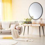 Contemporary Iron Frame Round Wall Mounted Black Mirror thumbnail-2