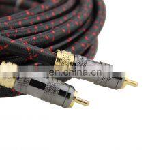 Nylon Braiding 1 Male to 1 Male 5M RCA Audio Wire for Audio Fanciers thumbnail-3