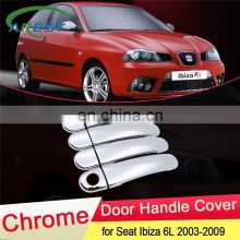 for Seat Ibiza 6L 2003 2004 2005 2006 2007 2008 2009 MK3 Luxurious Chrome Door Handle Cover Trim Catch Car Cap Set Accessories