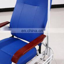 High Quality Medical Carbon Steel Transfusion Chair With Storage Basket and Footrest for Hospital Use thumbnail-3