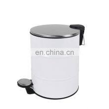 Bathroom Special Embossed Body Dustbin Stainless Steel Trash Can Thin Cover Mirror Satin Trash Bin thumbnail-5