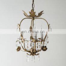 Country Style Simulation Flower Candle Chandelier With White Ceramic Roses and Metal Leaves thumbnail-2
