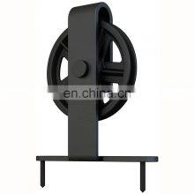 Room Interior Design Matt Black Top Big Wheel Roller Hanger Sliding Barn Door Hardware Kit thumbnail-2