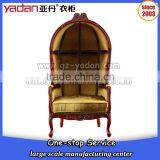 Classic Style Vintage French Egg Shaped Wooden Frame Chair With Lint Fabric Linen Quality Choice thumbnail-2
