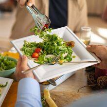 6” Bagasse Eco-Friendly Disposable Biodegradable Plates Sugarcane Bagasse Square Plates Oval Plates (500/ Case) thumbnail-4