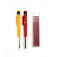 Long Nib Deep Hole Marker Pen and Black Refill Woodwork Mechanical Carpenter Woodworker Construction Pencil With Scale Markings thumbnail-5