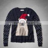 Lady Winter Knitting Wear O-neck Jacquard Christmas Sweater Pullover thumbnail-1