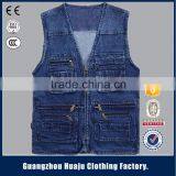 Hot Sell High Quality Fashion Young Men Casual Waistcoats Denim Vest For Men thumbnail-5