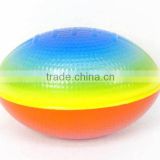 New design 6.3cm rainbow PU rugby ball for children, wholesale ball for children, EB034214