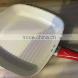 Ecofriendly Aluminum White Ceramic Coating Non-stick Coating Square Fry Pans Skillets Grill Pans Cookware thumbnail-2
