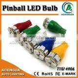 AC/DC 12V 5050 8SMD Pinball T15 906 LED Light Lamps for Pinball Flasher