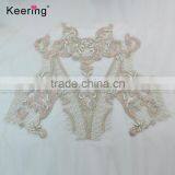 One Set Pink Beads Handmade Decorative Dress Patch for Women WDP-021 thumbnail-5