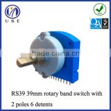 39 mm metal shaft rotary route switch for fan