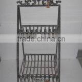 110294DA-T Recycled Two-tier Garden Decorative Metal Flowerpot Rack or Tray Holder thumbnail-1