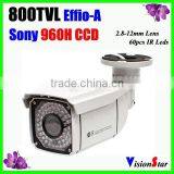 60Pcs IR Leds 800tvl Effio-A Sony 960H CCD 2.8-12mm Manual Zoom Lens OSD Menu Weatherproof Outdoor Bullet Camera Vision Star thumbnail-1