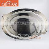 3pcs Oval Black Nickel Plating Metal Serving Tray Ss410 0.55mm Thickness Serving Tray thumbnail-2