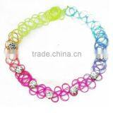 Fashion Custom Design 90s Tattoo Choker Plastic Crystal Bead Necklace Quality Choice thumbnail-1