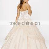 New Design Sweetheart Floor Length Applique Champagne Stain Quinceanera Dress HAQ-004 thumbnail-5