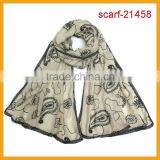 Latest Lady Fashion Scarf Paisley Embroidery Scarf thumbnail-1