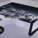 2015 Hot Sale Tempered Glass Black Leg Coffee Table thumbnail-1