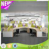 KU-TK6 Bright Colors Office Table Partition For 3 Person thumbnail-3