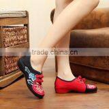 Middle Top Women Casual Cotton Shoes Buckle Chinese Style Flower Embroidered Elegant Ladies Canvas Flats Oxford Sole No Logo thumbnail-5