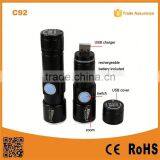 C92 Build in Battery Promotional USB Charger Emergency Rechargeable Flashlight