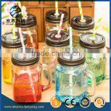 450ml Square Clear Glass Bottle Glass Beverage Bottle With Handle