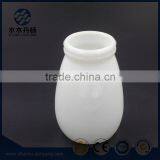 Hot Selling 200ml 8oz White Yogurt Milk Glass Bottle Pudding Bottle With White Plastic Cap