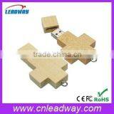 Eco Friendly Wood Cross Shape Usb Flash Drive