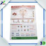 Custom Printed 3D Embossed PVC Medical Wall Posters, OEM 3D Anatomical Charts
