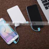 Built-in Dual Usb Charging Cables Power Bank Portable Charger Compatible All Mobile Phone With Good Quality Credit Card Shape thumbnail-4