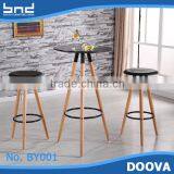 High Leg for Bar Store Wood Bar Stool thumbnail-2
